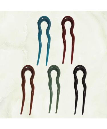 Minkissy 5pcs French Hair Fork Celluloid Chignon Hair Pins - U-Shaped Bobby Pins for Buns and Updos - Buy Online on GoSupps.com