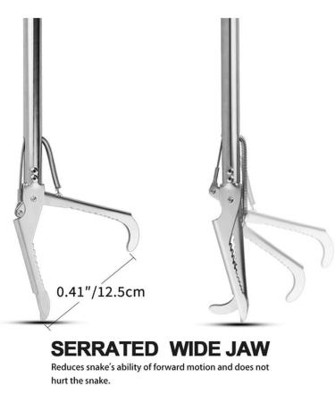 Yomyray 47'' Snake Tong Professional Collapsible Snake Catcher Tool With Zigzag Wide Jaw And Metal Automatic Lock Stainless Steel Reptile Grabber Rattle Catcher (Include Snake Bag) - Buy Online on GoSupps.com