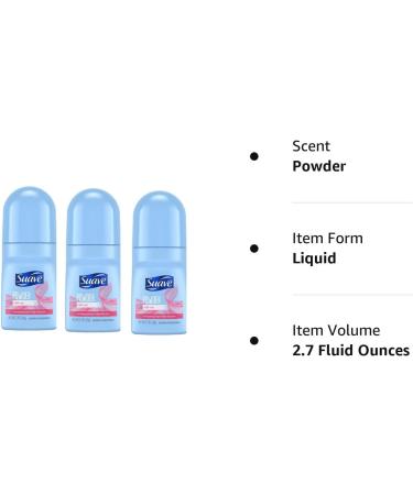 Suave 24 Hour Protection Roll-On Anti-Perspirant & Deodorant for Women - Powder - 2.7 oz (3 pk) - Buy Online on GoSupps.com
