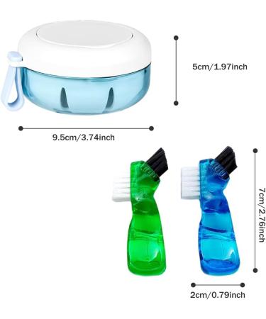 Divono Braces & Dental Prosthesis Container | Prosthesis Brush Set & Cleaning Storage Box for Incorrect Teeth (Blue & White) - International Shipping Available - Buy Online on GoSupps.com