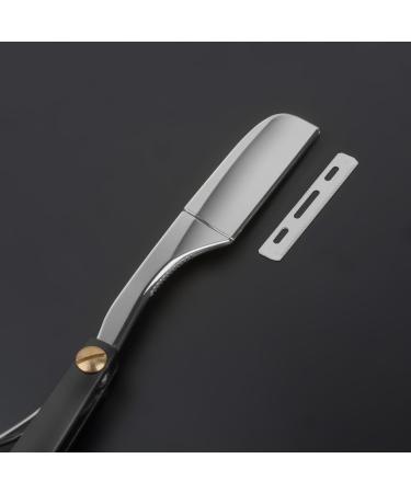 Professional Stainless Steel Straight Razor for Men | Black Barber Shaver for Home Salon Grooming - Buy Online on GoSupps.com