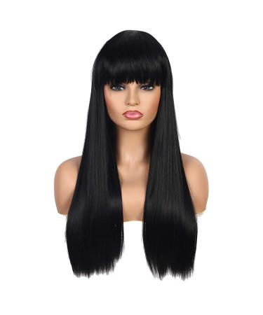Wig Ladies Long Hair Black Curly Brazilian Party Straight Women Hair 50s 60s 70s 80s