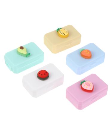Lalafina 5 STK contact lens container carrier bag for contact lenses travel set for contact lenses contact drinking case bottle with contact lens solution travel kit ABS glasses frame mini travel