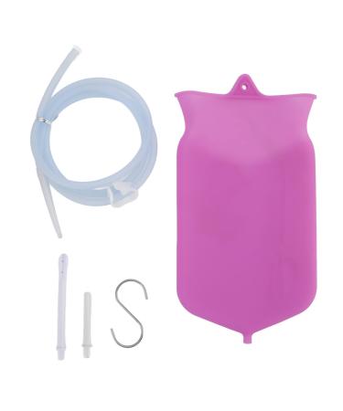 Knistier kit for intestinal cleaning enema bag kit reusably reusably clearly enema bags long silicone hose 2-liter-sound bag kit silicone for intestinal cleaning (purple)