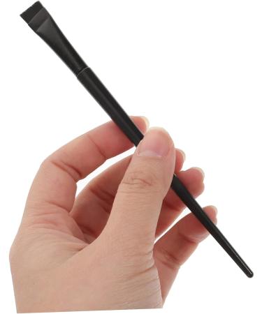 MUSISALY 12pcs Angled Eyebrow Brush Flat Concealer Brush Concealer Brush Blender Brush 15.5x1.2x0.6cm Black - Buy Online on GoSupps.com
