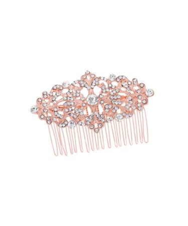 FRCOLOR Rhinestone Hair Comb Gold Teeth Hair Clip Combs Headpiece for Women Wire Hair Side Comb Metal Hair Side Comb Fashion Hair Comb Pin Metal Hair Clips for Women Rhinestones Veil Bride