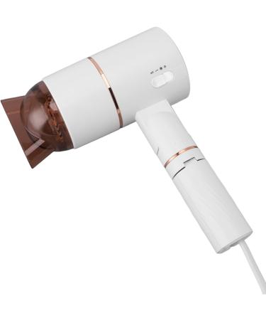 1000W Foldable Hair Dryer Negative Ionic Compact Desktop Dryer with 3 Gears ABS Material Ivory White Golden with Bracket Triangle Support (US Plug 110V) - Buy Online on GoSupps.com