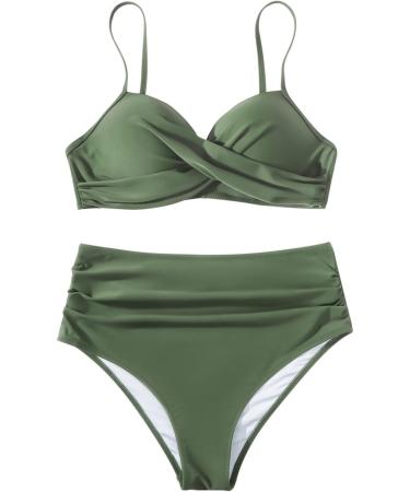 Womens 2 Pieces Underwire Swim Tops Bikinis Cheeky Briefs Swimming Costume Tummy Control Bathing Suits Printing Swimsuits Beachwear 3409-mgkdg-ag-b XL - Buy Online on GoSupps.com