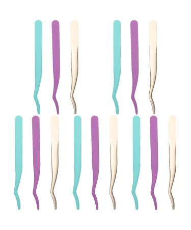 Frcolor 15-part beauty tweezers-tweezers for at home especially clips for and salon wrong pliers kitchen tools-tweezers art-boot art brow tools top work eyelash tweezers mediumx5pcs such as shown