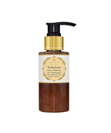 Organic Honey Turmeric Exfoliating Face Cleansing Gel with Neem Tulsi for Oily/Combination Skin Type - Sulfate & Paraben Free 3.40 fl.oz.