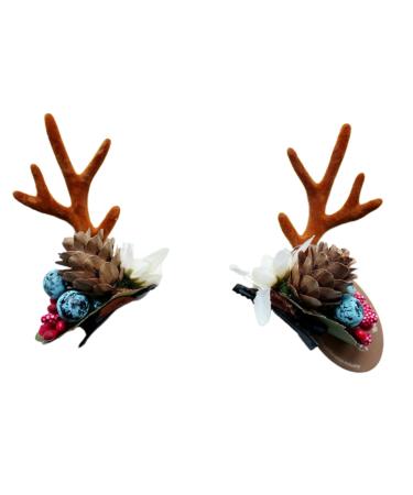minkissy 1 Pair Antler Hairpin Hair Clips for Babies Toddler Hair Clips Reindeer Hairpin Fawn Horn Hair Clips Kids Barrettes for Hair Baby Hair Clips Antler Headwear Child Antlers Cosplay