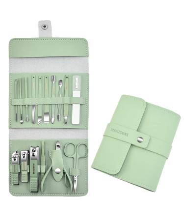 Manicure Set Professional Nail Clippers Pedicure Kit Green