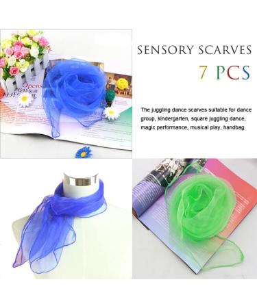Chanehann 7-Piece Colorful Chiffon Juggling Towels | Square Dance & Sensory Cloths for Adults & Kids | 45x45cm - Buy Online on GoSupps.com