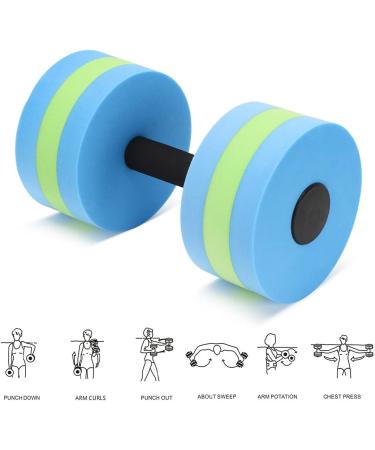OSMOFUZE Aquatic Exercise Dumbbells - Set of 2 for Water Aerobics and Pool Fitness | Blue-Green Dumbbells - Buy Online on GoSupps.com
