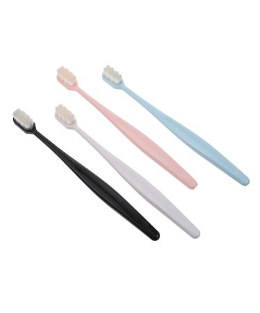 Iwowhero 4 pieces of soft toothbrush travel tooth bristle portable toothbrushes made of silk toothbrush for sensitive gums hand toothbrush so softly absorption toddler charcoal
