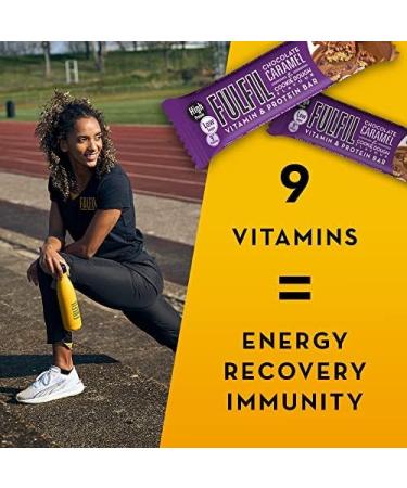 Fulfil Vitamin and Protein Bar (15 x 55 g Bars) Chocolate Caramel and Cookie Dough Flavour 20 g High Protein 9 Vitamins Low Sugar Chocolate Caramel & Cookie Dough 55g - Buy Online on GoSupps.com