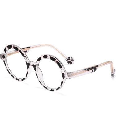 Aoolia Round Leopard Reading Glasses for Men & Women - Blue Light Filter Anti-Fatigue 1.5 Diopter UV Protection - Buy Online on GoSupps.com