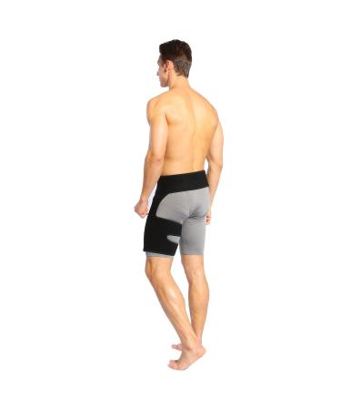 Keenso Groin Compression Wrap Hip Thigh Support Compression Brace Groin Brace Sciatica with Adjustable Straps for Men Women