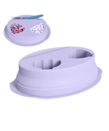 Nail Soaking Bowl Dip Remover Tray Manicure Hand Bath Dish Foldable Silicone Design Professional-Grade Comfort Salon and Home Spa Use 9.06x6.69x3.15 Inches Pink 1 Piece Purple