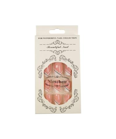 French Short False Nails - Pink Hypotenuse Square Press On Nails for Women & Girls | 24pcs Gift Set for Parties - Buy Online on GoSupps.com