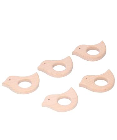 Beech Wooden Bird Teething Toys Set for Natural Pain Relief - 5 Pcs DIY Baby Teether Handiwork Accessory - Buy Online on GoSupps.com