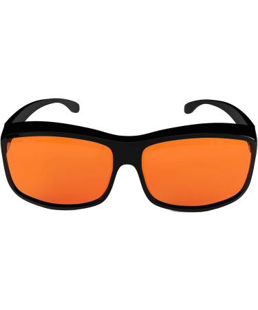 DefenderShield Premium Blue Light Blocking Glasses - 100% Anti-Glare Protection for Gaming & Screens - Orange Eye Strain Relief & Sleep Support - Buy Online on GoSupps.com