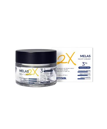 PS.PRETTYSKIN MELAS 2X Nutrition-Rich Night Cream for Face Tone up 1.69 fl oz. (Night Cream)