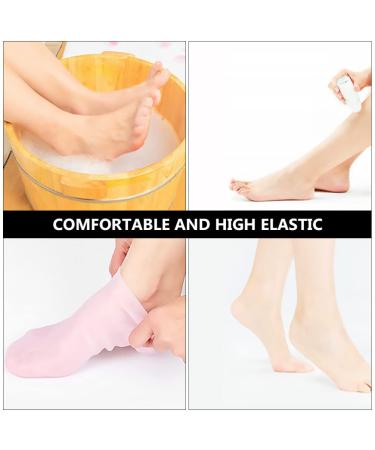 Moisturizing Gel Booties & Spa Socks - Hydrating Foot Cream for Dry Feet | Silicone Gel Stockings (35x7x1cm) in Rose - Buy Online on GoSupps.com