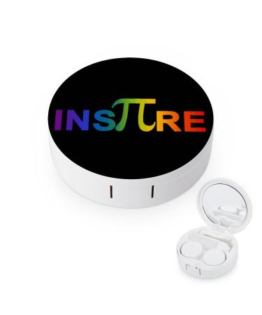 Inspire Pi Round Case For Contact Lens Kit Storage Box with Mirror Printed