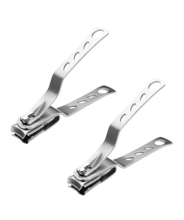 Duendhd 2X Stainless Steel Nail Tips Clipper Trimmer Manicure Nail Art Toes Clippers