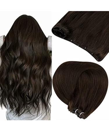 LAAVOO MICRO TRESSE Extensions Real Hair Dark Brown Eze Weft Microbeads Extensions Remy Hair Glatt Brown Invisible Micro Weft Hair Experiences Real Hair 12 in