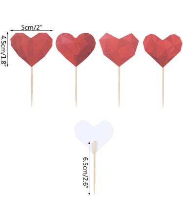 Personalised Cake Toppers Cake Decorations 12pcs Red Cake Toppers 3D Heart Cupcake Decorations for Valentine's Day Party Cake Decor Supplies Love Gifts - Buy Online on GoSupps.com