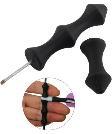 2pcs Silicone Archery Bowstring Finger Saver Set - Black | Recurve Bow Shooting Hunting Guard Protectors - Buy Online on GoSupps.com