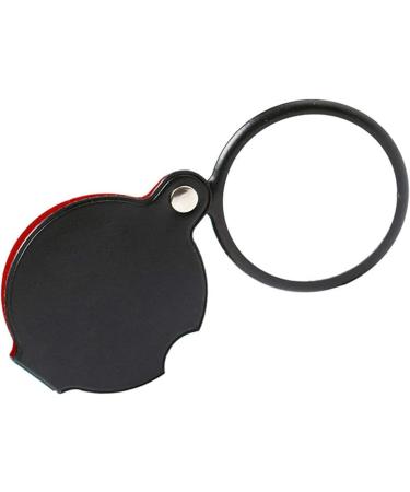 Portable Portable 10X Pocket Folding Magnifier Loupe Optical with Leather Case Accessory Full of Stars