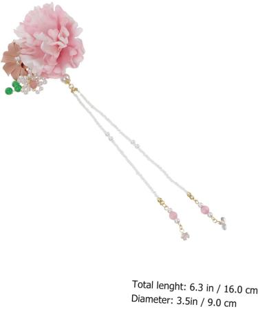 FRCOLOR Pearl Hair Clips peony silk flower hair wedding hair clips tassel hair Japanese Kimono Hair Pin rhinestone fringe Bridal Hair Clips polyester crystal bridesmaid Pearl Tassel - Buy Online on GoSupps.com