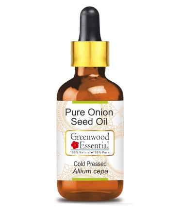 Greenwood essential natural onion seeds oil (allium cepa) with glass dripper natural pure therapeutic quality cold -pressed 30ml (1 oz)