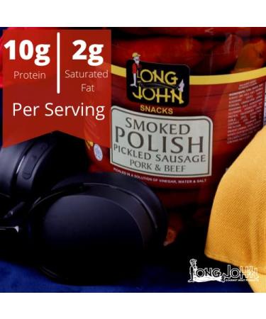 Long John Snacks Pickled Sausage - Gourmet Smoked Pickled Beef and Sausage Snack (Red Hot) 4.5lb (2 Pack) - Buy Online on GoSupps.com