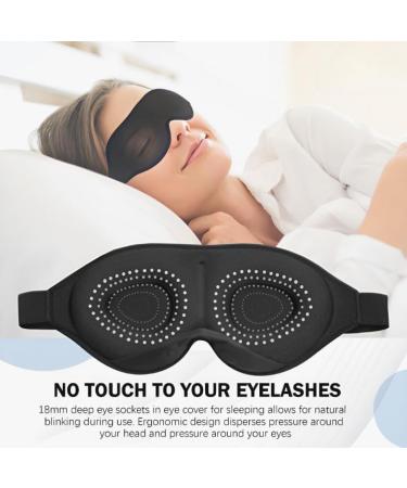 GoneSleep Sleep Mask | 100% Light Blocking Eye Shade for Travel & Yoga | Super Soft Comfort with Adjustable Strap & Earplugs | Black - Buy Online on GoSupps.com