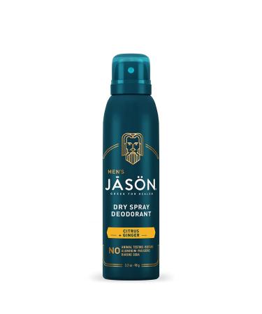 Jason Citrus and Ginger Dry Spray Deodorant 3.2 oz Aerosol Refreshing 3.20 Ounce (Pack of 1)