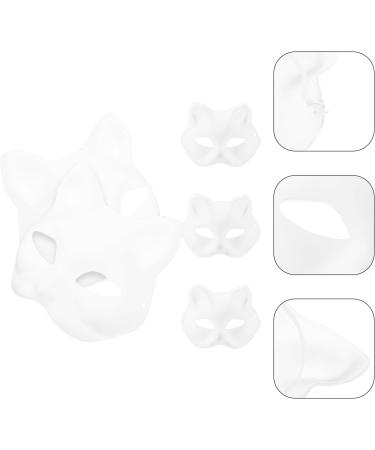 AOKWAWALIY 5pcs White Cat Masks | Blank DIY Halloween & Cosplay Half Face Masks | Perfect Masquerade Party Supplies - Buy Online on GoSupps.com