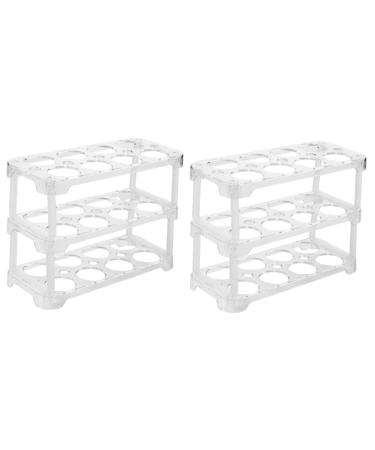 Mikikit Egg Holder 2 Pcs Transparent Egg Lattice Eggs Frame Holder Clear Egg Storage Holder Kitchen Supplies re-usable