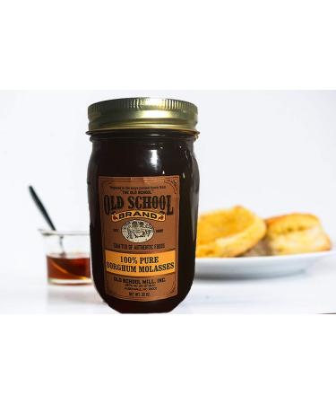 Old School Brand 100% Pure Sorghum Molasses 22 ounces - No Additives or Preservatives - 100% Pure and Natural