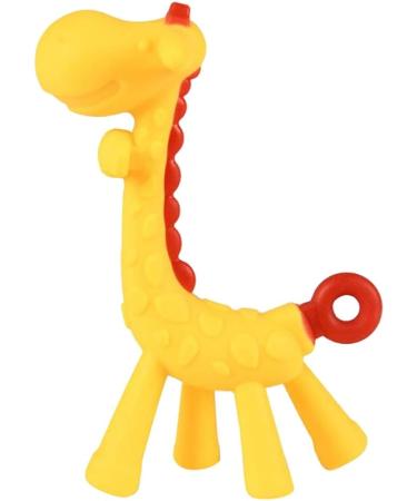 Baby Girl Flower Hat with Giraffe Teether - Soft Silicone Teething Toy for Babies - Yellow - Buy Online on GoSupps.com