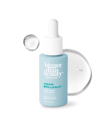 Bigger Than Beauty Skincare Liquid Brilliance Super Serum Lightweight Hydrating Face Serum with Vitamin E & Amino Acids for Women Moisturizer for All Skin Types Daily Skin Care Routine Vegan