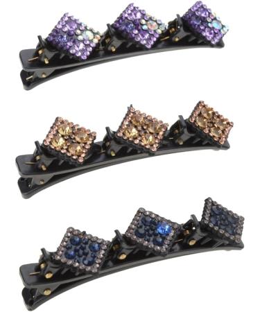 AJTUTUS Sparkling Crystal Stone Braided Hair Clips Multi Clip Hair Barrette Braided Hair Clip for Girls Women - Buy Online on GoSupps.com