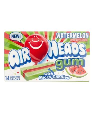 Air Heads Watermelon Gum with Micro Candies 14 Sticks