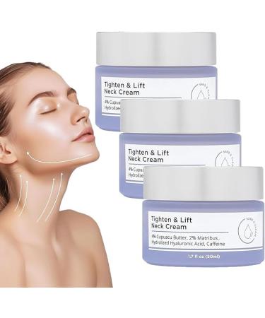 (100% Effective) 3 Jars Pure Tighten & Lift Neck Cream | Go Neck Firming Cream | Tighten and Lift Neck Cream | Anti Aging Neck Cream for Tightening and Wrinkles | 50ml/1.7fl.oz