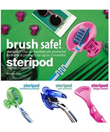 Steripod Kids Toothbrush Protector 2-Pack Red & Blue Glitter Pods - Buy Online on GoSupps.com