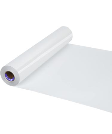 White HTV Iron on Vinyl 12Inch by 25ft Roll HTV Heat Transfer Vinyl for T-Shirt HTV Vinyl Rolls for All Cutter Machine - Easy to Cut & Weed for Heat Vinyl Design (25ft  White) 25ft White