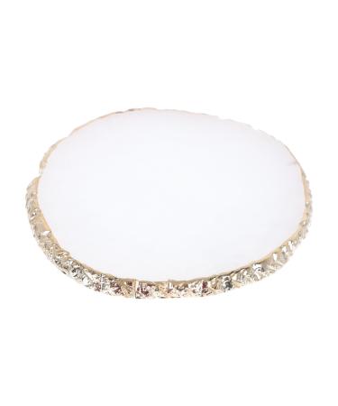 VICASKY Planche De M lange Pour Nail Art Palette Manucure Blanche Ronde Bord Dor En Agate Cristal Pour Salon De Beaut Usage Professionnel Et Amateur